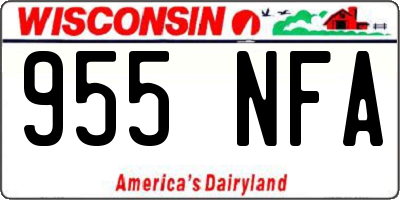 WI license plate 955NFA