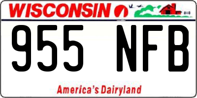 WI license plate 955NFB