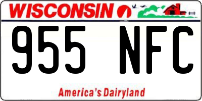 WI license plate 955NFC