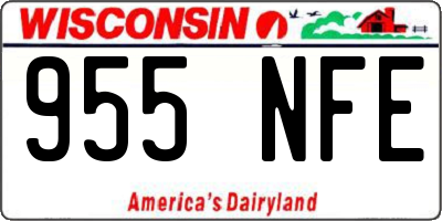 WI license plate 955NFE