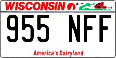 WI license plate 955NFF