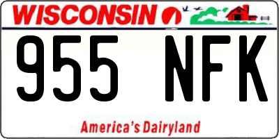 WI license plate 955NFK