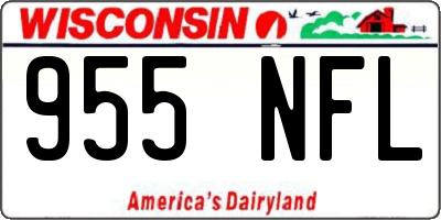 WI license plate 955NFL