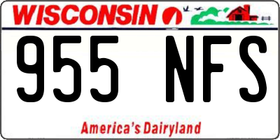 WI license plate 955NFS