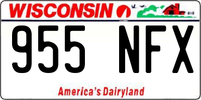 WI license plate 955NFX