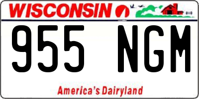 WI license plate 955NGM
