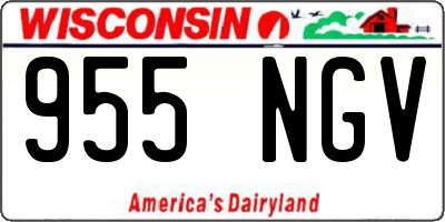 WI license plate 955NGV