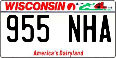 WI license plate 955NHA