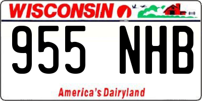 WI license plate 955NHB