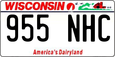WI license plate 955NHC