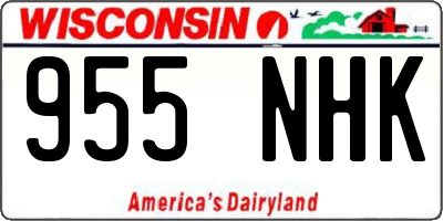 WI license plate 955NHK