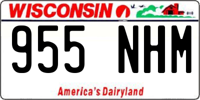 WI license plate 955NHM