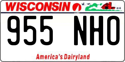 WI license plate 955NHO
