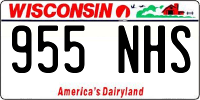 WI license plate 955NHS