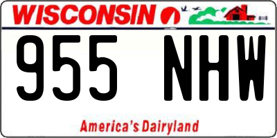 WI license plate 955NHW
