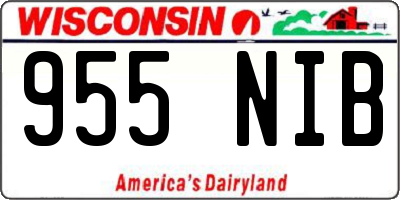 WI license plate 955NIB