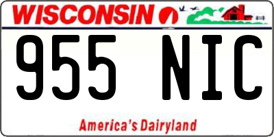 WI license plate 955NIC