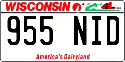 WI license plate 955NID