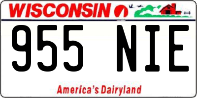 WI license plate 955NIE