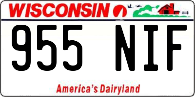 WI license plate 955NIF