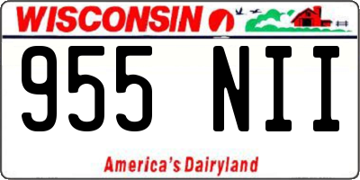 WI license plate 955NII
