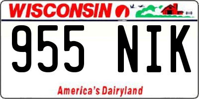 WI license plate 955NIK