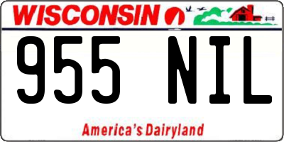 WI license plate 955NIL