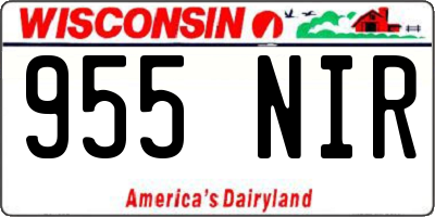 WI license plate 955NIR