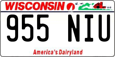 WI license plate 955NIU