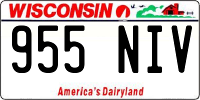 WI license plate 955NIV