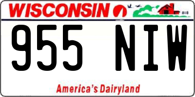 WI license plate 955NIW