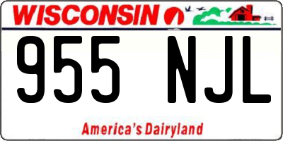 WI license plate 955NJL