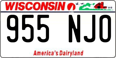 WI license plate 955NJO