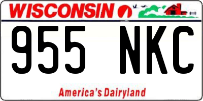 WI license plate 955NKC