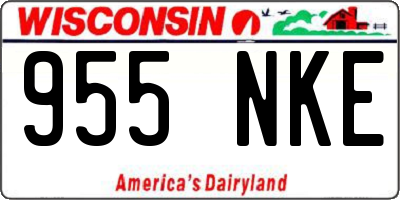 WI license plate 955NKE