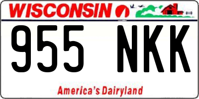 WI license plate 955NKK