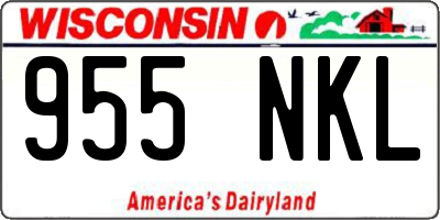 WI license plate 955NKL