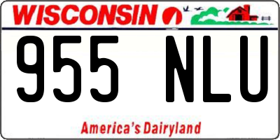 WI license plate 955NLU