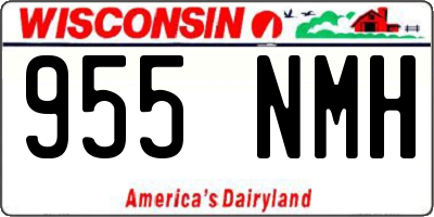 WI license plate 955NMH