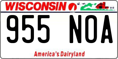 WI license plate 955NOA