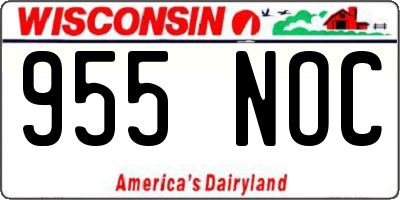 WI license plate 955NOC