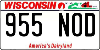 WI license plate 955NOD
