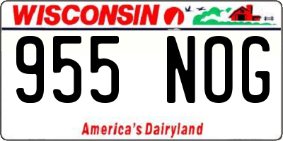 WI license plate 955NOG