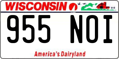 WI license plate 955NOI