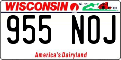 WI license plate 955NOJ