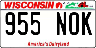 WI license plate 955NOK