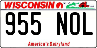 WI license plate 955NOL