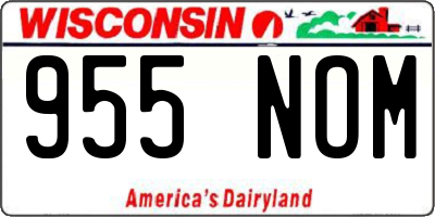 WI license plate 955NOM