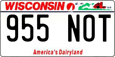 WI license plate 955NOT