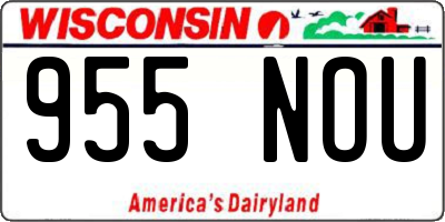 WI license plate 955NOU
